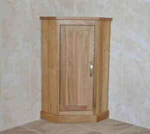 Cloakroom Corner Bathroom Vanity unit Oak Top Cabinet | Corner Storage Unit