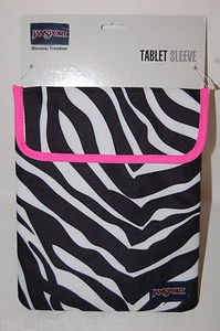 NEW Set 3 Jansport Zebra Black Sleeve Bag Cases Envelope Apple iPad HP Tablet - Picture 1 of 4