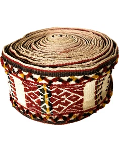 Antique Turkoman Turkmen Tent Band 42.4 Feet by 5.5 Inches Nomadic Tassle Ends - Picture 1 of 15