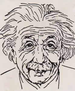Foto de prensa 1960 retrato de tres líneas ilustración físico Albert Einstein - Imagen 1 de 2