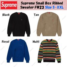 Supreme Small Box Ribbed Sweater FW23 Black Tan Royal Multi 4colors Size S-XXL