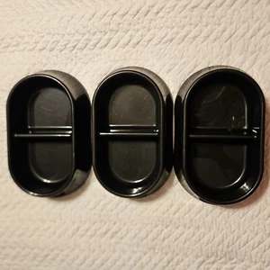 Lot Of 3 Petco Heavyweight Double Diner Dog Cat Pet Bowls Black Dishwasher Safe - Picture 1 of 7