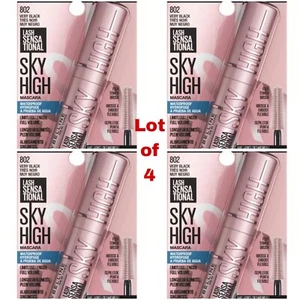 Máscara de pestañas Maybelline SKY HIGH NUEVA 802 muy negra impermeable TIKTOK paquete de 4 - Imagen 1 de 6