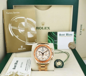 ROLEX 18kt Rose Gold Daytona Custom Cognac Baguette Bezel 116505 SANT BLANC - Picture 1 of 7