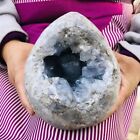 8.29LB Natural Beautiful Blue Celestite Crystal Geode Cave Mineral Specimen 2933