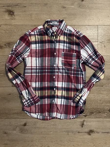 J. Crew Mens Red Plaid Button Up Indian Madras Slim Size Medium - Picture 1 of 3