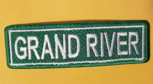 GRAND RIVER Detroit Street Sign RC MC Bicycle Embroidered Patch * approx. 1.25 x - Picture 1 of 2