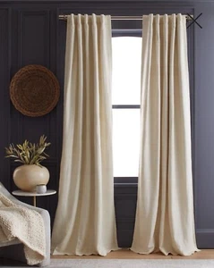 NWOT! Quince Raw Silk Ivory Blackout Curtains Set Of 2! 48"x84" (E12) - Picture 1 of 13