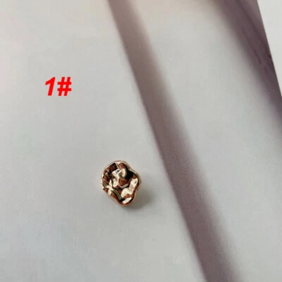 50Pcs 12mm Shaped Buttons Wave Face Pattern Button Gold Silver Decorative Button - Image 1 of 4
