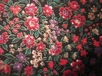 HOFFMAN THE MANDARIN 花园棉被织物红色紫色金属金色黑色 — 第 1/4 张图片