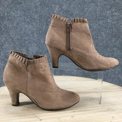 Botas aerosoles para mujer 8 M papel de lija botín al tobillo tela marrón cremallera lateral informales Foto 1 de 4