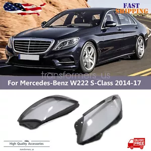 2Pcs/Set Headlamps Headlight Lens Fit For Mercedes-Benz W222 S-Class 2014-2017 - Picture 1 of 13