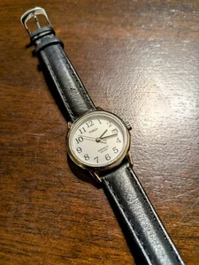 timex indiglo womens analog watch black band silver case white face new battery - Picture 1 of 11