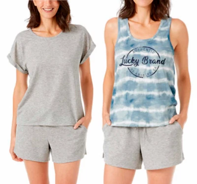 Juego de 3 piezas de sueño corto Lucky Brand para mujer talla 3X, azul/gris NUEVO Foto 1 de 4