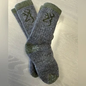 Browning Boy's Size 1 Shoes Merino Wool Blend Sock gray 2 Pack - Picture 1 of 4