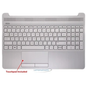 New Replacement For HP 15-DW0019NW Silver Palmrest Top Case UK Keyboard TouchPad - Picture 1 of 5