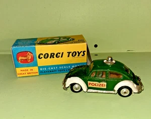 Original Corgi 492 VW Beetle 1200 'Polizei' European Police Car Copy Box 2212 - Picture 1 of 8