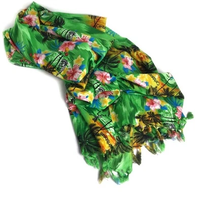 Rima Beachworld Pareo 覆盖手绘蝴蝶印花蓝绿色 68x40 泳池畔 — 第 1/4 张图片