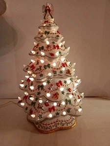 Vintage Danbury Albero Magico di Natale Come Nuovo Porcellana Bianca Illuminato Vacanze 19” Leggi - Foto 1 di 18