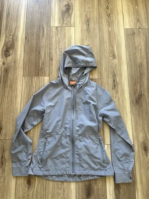 Merrell women’s Gray Hooded full zip Windbreaker Jacket size medium  - Image 1 of 4