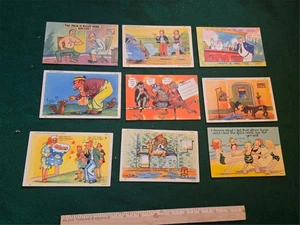 9 Vintage Leinen Art Postkarten Comics nicht verschickt Walt Munson & mehr - Bild 1 von 2