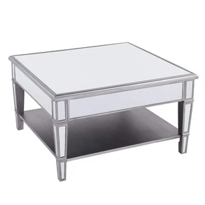 Wedlyn Square Mirrored Coffee Table, Silver - Picture 1 of 4