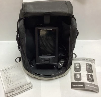 Humminbird PIRANHAMAX 4 PT Portable Fishfinder System with Battery and Manuals - Image 1 of 4