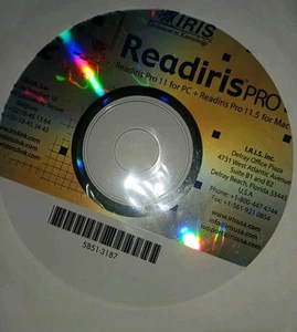 IRIS Readiris Pro 11 für PC + Readiris Pro 11.5 für Mac CD Disc **brandneu** - Bild 1 von 1