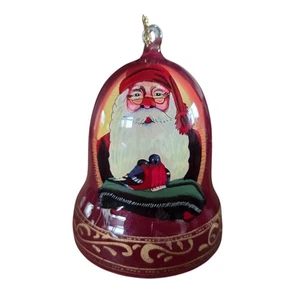 Handbemalter Weihnachtsschmuck aus Glas in Glockenform Weihnachtsvögel - Bild 1 von 6