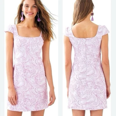 LILLY PULITZER NWOT LAURENT DRESS Sunshine Swirl PURPLE QUARTZ Dainty Chic 6 — 第 1/4 张图片