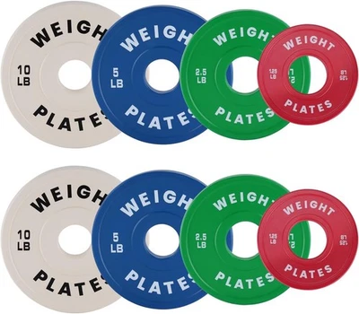 1 Set Fractional Bumper Plate Change Plates for Gym Home Weight Lifting Training - Image 1 of 4