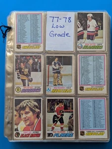 1977-78 O-Pee-Chee Hockey  COMPLETE HOCKEY CARD SET  1-396   Low- Mid Grade Mix. - Imagen 1 de 24