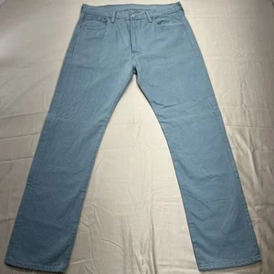 Levis 501 Button Fly Straight Leg Jeans Men’s Light Teal 34x32 Cowboy Western - Picture 1 of 12