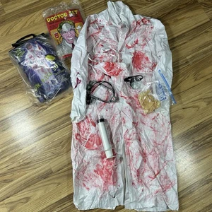 Dr. Killjoy Halloween Costume Evil Doctor Bloody Jacket W/Accessories One Size - Picture 1 of 6