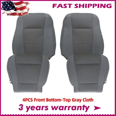 Front Bottom Top Cloth Seat Cover Gray For 2017-2021 Ford F250 F350 F450 F550 - Изображение 1 из 4