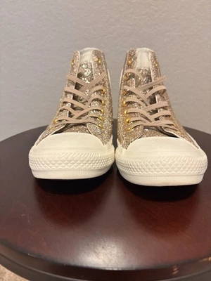 Converse Chuck Taylor All Star Womens High Top Gold Glitter Sz 8 - Image 1 of 4
