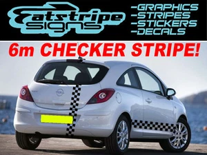 6m SCHACHSTREIFEN passend für VAUXHALL CORSA B C D ASTRA GRAFIK AUFKLEBER ABZIEHBILDER - Bild 1 von 1