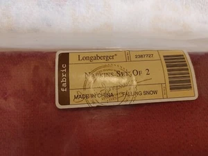 Longaberger Basket Pottery Falling Snow Pack Napkins in Package NEW - Foto 1 di 3