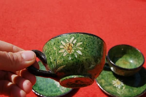 très jolie TASSE et sa soucoupe ancienne en terre cuite X 2 - Imagen 1 de 6