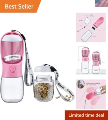 Leak-Proof Dog Water Bottle with Food Dispenser - Ideal for Outdoor Adventures - Image 1 of 4