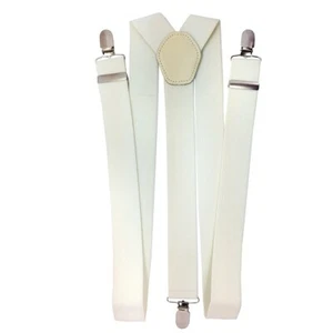 MENS 50MM WIDE HEAVY DUTY X SHAPE BRACES ELASTIC SUSPENDERS TROUSER CLIPS - Picture 1 of 1