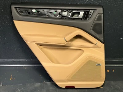 19-23 Porsche Cayenne Rear Left Side Door Panel Beige / Black Bose - Image 1 of 4