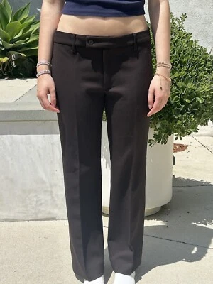 Pantalones de tiro bajo vintage Y2K Vertigo Paris 10 (4) pantalones marrones Foto 1 de 4