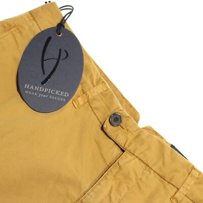 Handpicked NWD Cotton Blend Chinos / Casual Pants Size 33 In Solid Yellow - Image 1 of 4