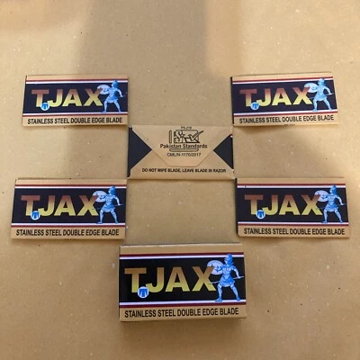 5 hojas de afeitar de doble filo, Treet Tjax acero inoxidable recubierto de cromo Foto 1 de 2