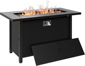Outdoor Propane Fire Table 50,000 BTU Rectangle Fire Table with Lava Rocks - Picture 1 of 9