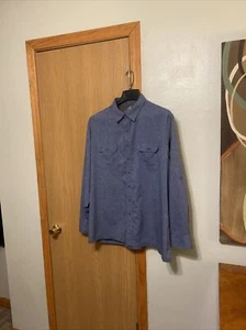 Croft & Barrow "Quick Dry Shirt" XL Blue Long Sleeve Button-Front Shirt - EUC - Picture 1 of 3