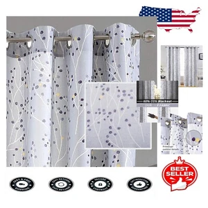 Noise Reducing Floral Curtains 96" Long for Bedroom & Living Room - 2 Pack - Picture 1 of 11