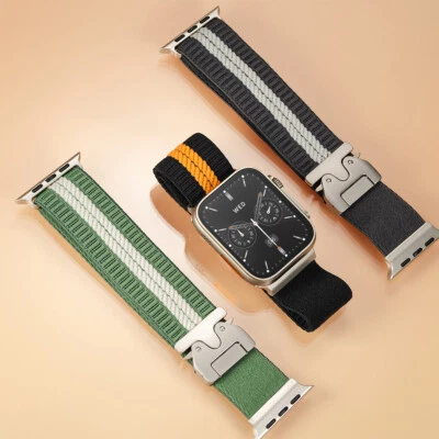 GEEKTHINK Nylon Loop Band for Apple Watch Ultra 10 9 8 7 6 5 4 SE Parachute Buckle Strap