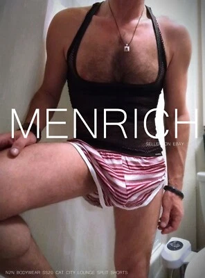 N2N BODYWEAR CAT CITY LOUNGE SPLIT SHORTS. BORGOÑA. PEQUEÑO. Nuevo con etiquetas. RARO 🌈 GAY Foto 1 de 4